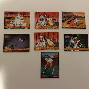 Lot of 7 the grunt trading cards old mtv animation